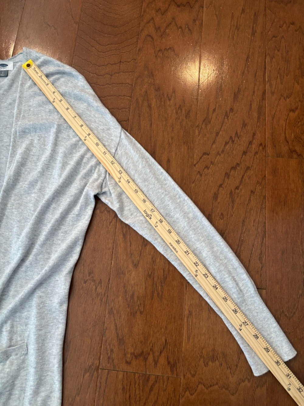 Old Navy Open Front Cardigan Large Gray Lightweight Duster Long Sleeve Pockets - Picture 15 of 15